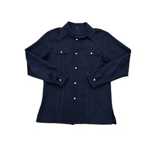 Vintage men’s Lee shirt without tag polyester navy 80s